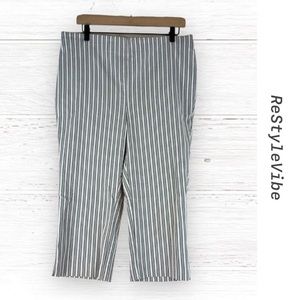 LANE BRYANT Women’s Size 14 Pant Striped Crop Style High Rise Fit Stretch Stripe